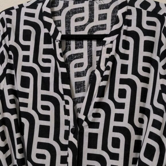 Zara Black & White Geometric Mini Dress - Picture 3 of 6